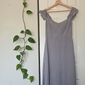 Reformation Lavender Ruffle Strap Maxi Dress